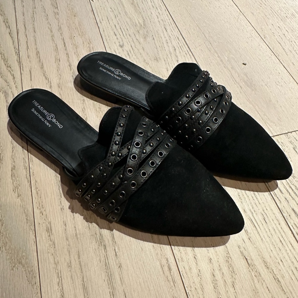 Something Navy Mule Shoes